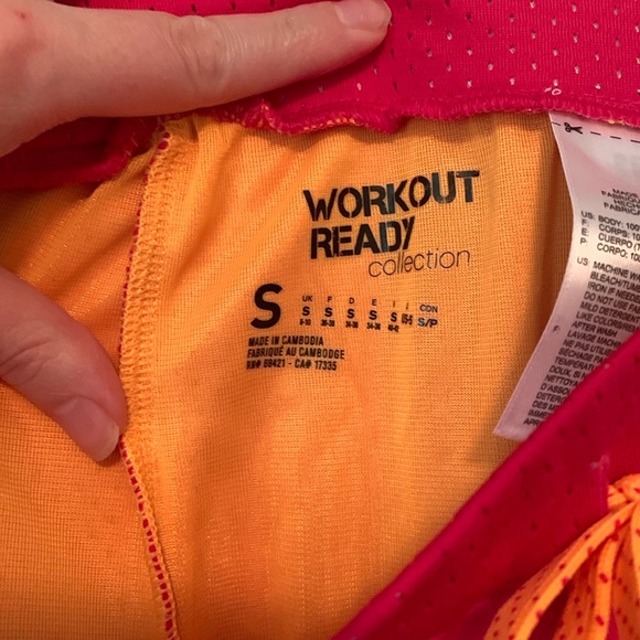 Reebok Play Dry Workout Ready Collection Pink & Orange Athletic Shorts Size M - Picture 7 of 8
